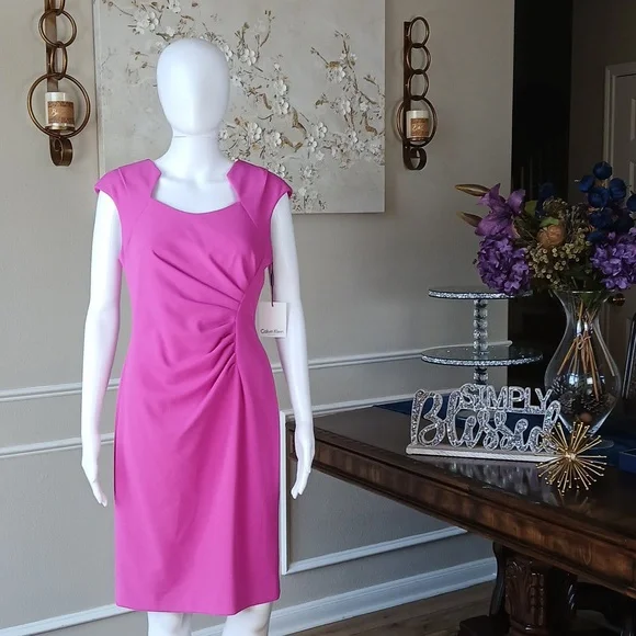 Calvin Klein | Dresses | Nwt Calvin Klein Sheath Pink Sleeveless Dress Size  6 | Poshmark